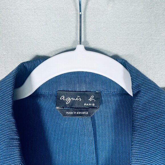 Agnis B Jacket Womens S Blue Cotton Single Breasted Blazer Chambray - Picture 4 of 11